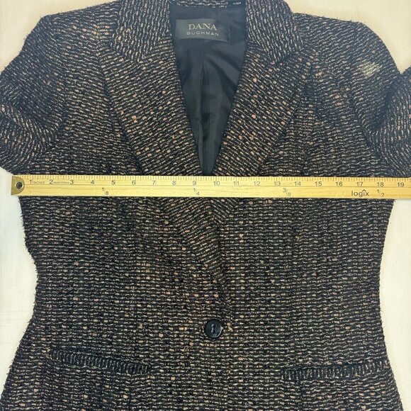 Vintage Dana Buchman Blazer Jacket Size 4 Shimmering Wool Viscose Tweed Lined - Picture 6 of 11